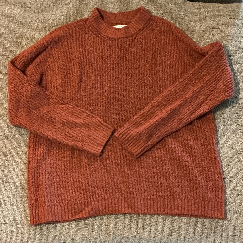 American Eagle Outfitters Women's Rust Crewneck Sweater